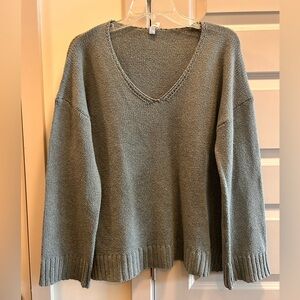 Wishlist Olive V-Neck Knit Sweater